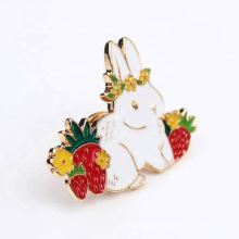 Custom Design Carton Cute White Rabbit Cactus Logo Zinc Alloy Lapel Pin